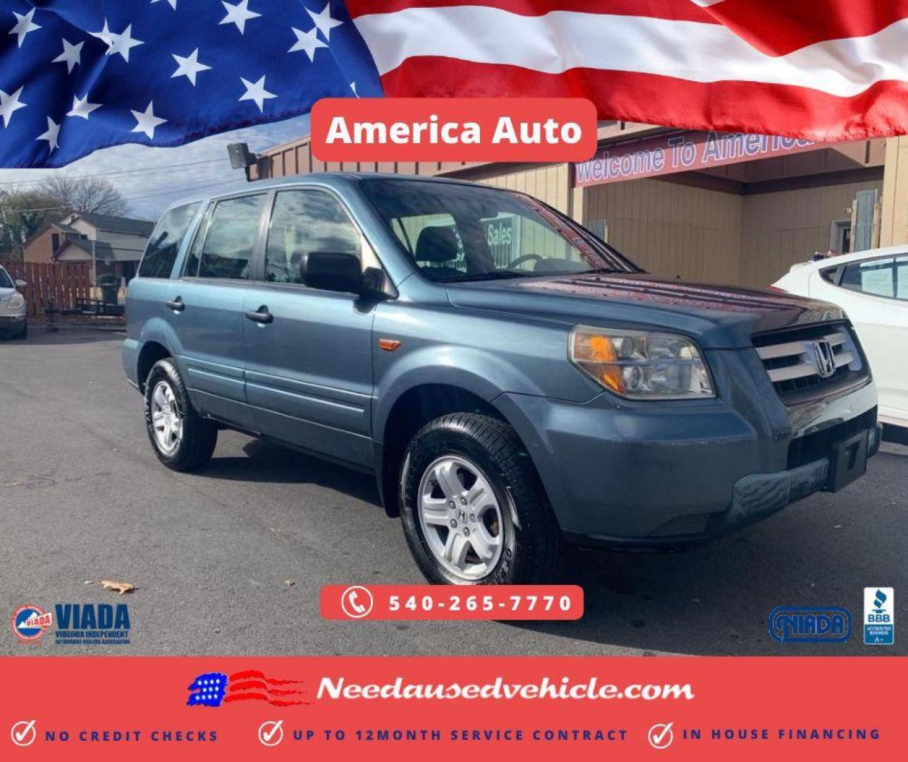 2006 BLUE HONDA PILOT LX (5FNYF18146B) with an 3.5L engine, Automatic transmission, located at 2514 Williamson Rd NE, Roanoke, VA, 24012, (540) 265-7770, 37.294636, -79.936249 - Photo#0