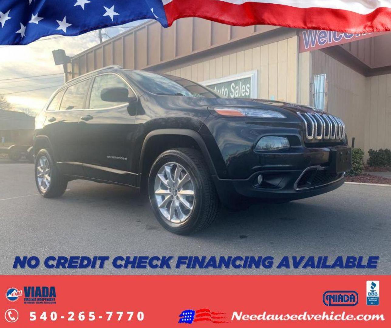 2015 BLACK JEEP CHEROKEE LIMITED (1C4PJMDS9FW) with an 3.2L engine, Automatic transmission, located at 2514 Williamson Rd NE, Roanoke, VA, 24012, (540) 265-7770, 37.294636, -79.936249 - Photo#0