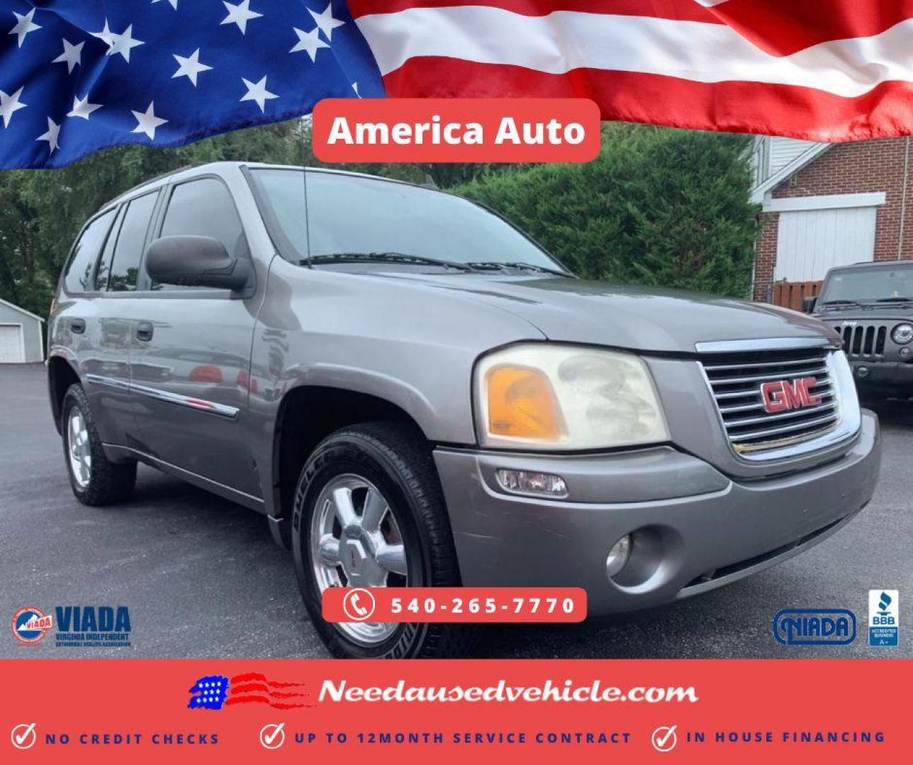 2007 GRAY GMC ENVOY (1GKDT13S172) with an 4.2L engine, Automatic transmission, located at 2514 Williamson Rd NE, Roanoke, VA, 24012, (540) 265-7770, 37.294636, -79.936249 - This vehicle qualifies for No Credit Check Financing for $7450 with $1800 down payment at 26.9 APR, OR Price of $6700 is with one of our outside lending intituions, click now to Apply!!! All Clean Title Vehicles (no Salvaged or - Photo#0