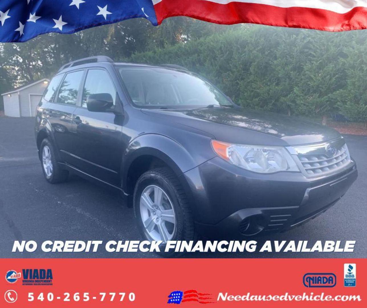 2012 GRAY SUBARU FORESTER 2.5X (JF2SHABC8CH) with an 2.5L engine, Automatic transmission, located at 2514 Williamson Rd NE, Roanoke, VA, 24012, (540) 265-7770, 37.294636, -79.936249 - NO CREDIT CHECK FINANCING WITH ONLY $2300 DOWN PAYMENT!!! Check out our website www.needausedvehicle.com for our No Credit Check/ In House Financing options!! No Credit Check Available!!! In House Financing Available!!! All Clean Title Vehicles (no Salvaged or flooded vehicles ever on our lot)!! - Photo#0