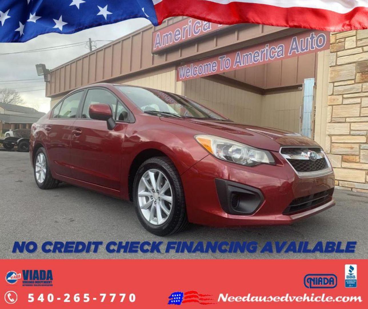 2012 RED SUBARU IMPREZA PREMIUM (JF1GJAB61CH) with an 2.0L engine, Continuously Variable transmission, located at 2514 Williamson Rd NE, Roanoke, VA, 24012, (540) 265-7770, 37.294636, -79.936249 - Photo#0