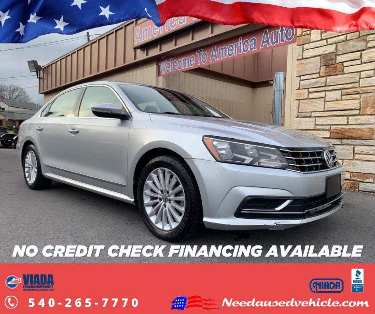 2017 SILVER VOLKSWAGEN PASSAT SE (1VWBT7A32HC) with an 1.8L engine, Automatic transmission, located at 2514 Williamson Rd NE, Roanoke, VA, 24012, (540) 265-7770, 37.294636, -79.936249 - Photo#0