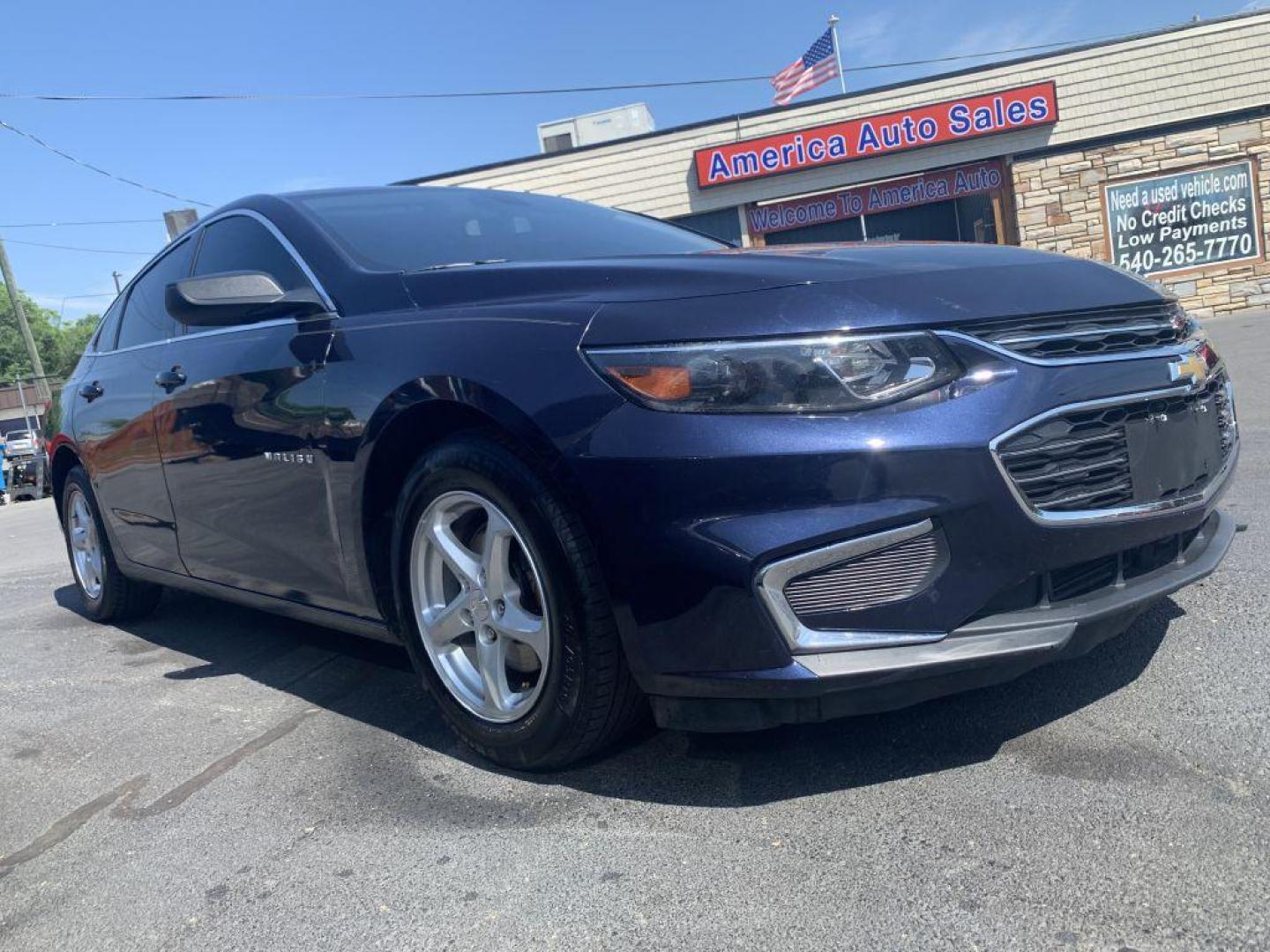 2017 BLUE CHEVROLET MALIBU LS (1G1ZB5ST6HF) with an 1.5L engine, Automatic transmission, located at 2514 Williamson Rd NE, Roanoke, VA, 24012, (540) 265-7770, 37.294636, -79.936249 - NO CREDIT CHECK FINANCING WITH ONLY $3300 DOWN PAYMENT!!!! Check out our website www.needausedvehicle.com for our No Credit Check/ In House Financing options!! No Credit Check Available!!! In House Financing Available!!! All Clean Title Vehicles (no Salvaged or flooded vehicles ever on our lot)! - Photo#0