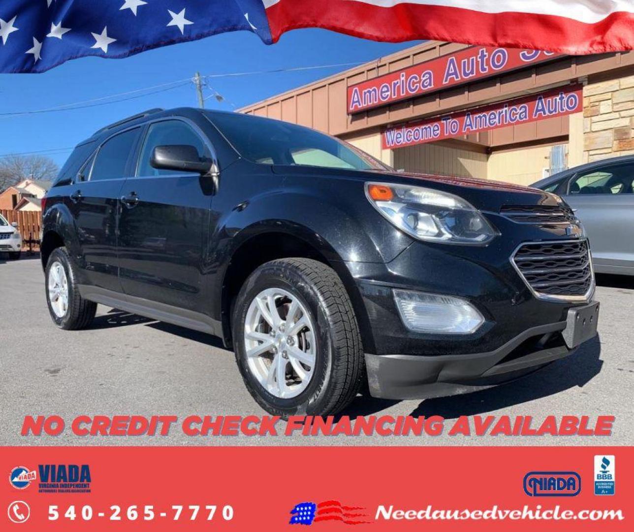 2016 BLACK CHEVROLET EQUINOX LT (2GNFLFEK6G6) with an 2.4L engine, Automatic transmission, located at 2514 Williamson Rd NE, Roanoke, VA, 24012, (540) 265-7770, 37.294636, -79.936249 - Photo#0