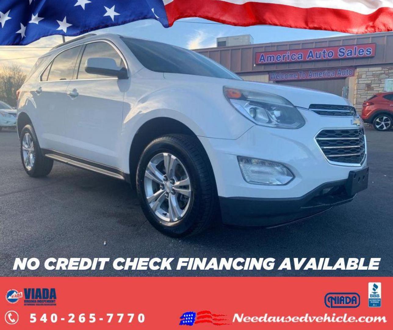 2017 WHITE CHEVROLET EQUINOX LT (2GNALCEK4H6) with an 2.4L engine, Automatic transmission, located at 2514 Williamson Rd NE, Roanoke, VA, 24012, (540) 265-7770, 37.294636, -79.936249 - Photo#0