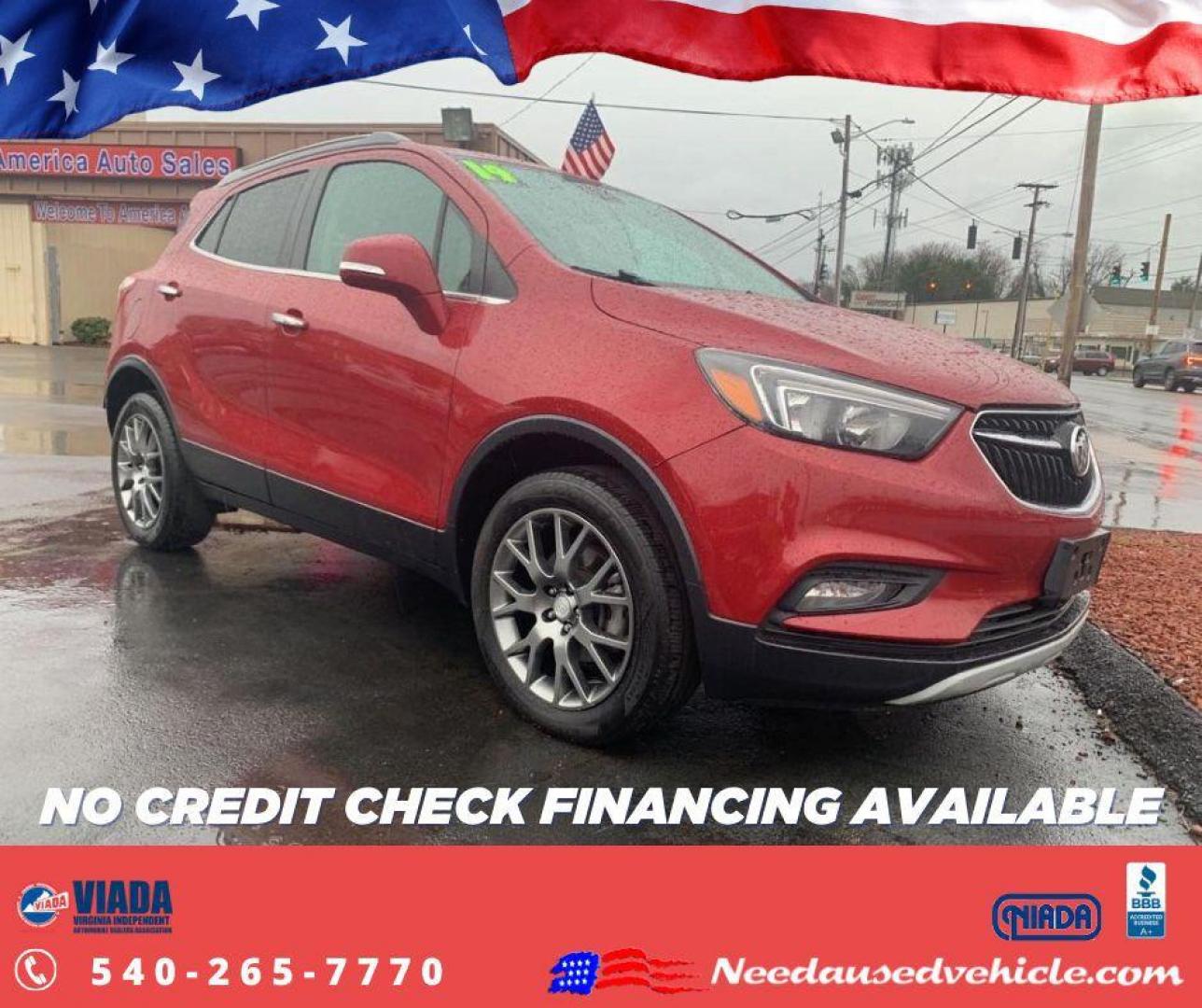 2019 RED BUICK ENCORE SPORT TOURING (KL4CJ2SBXKB) with an 1.4L engine, Automatic transmission, located at 2514 Williamson Rd NE, Roanoke, VA, 24012, (540) 265-7770, 37.294636, -79.936249 - NO CREDIT CHECK FINANCING WITH ONLY $3700 DOWN PAYMENT!!!! Check out our website www.needausedvehicle.com for our No Credit Check/ In House Financing options!! No Credit Check Available!!! In House Financing Available!!! All Clean Title Vehicles (no Salvaged or flooded vehicles ever on our lot)! - Photo#0