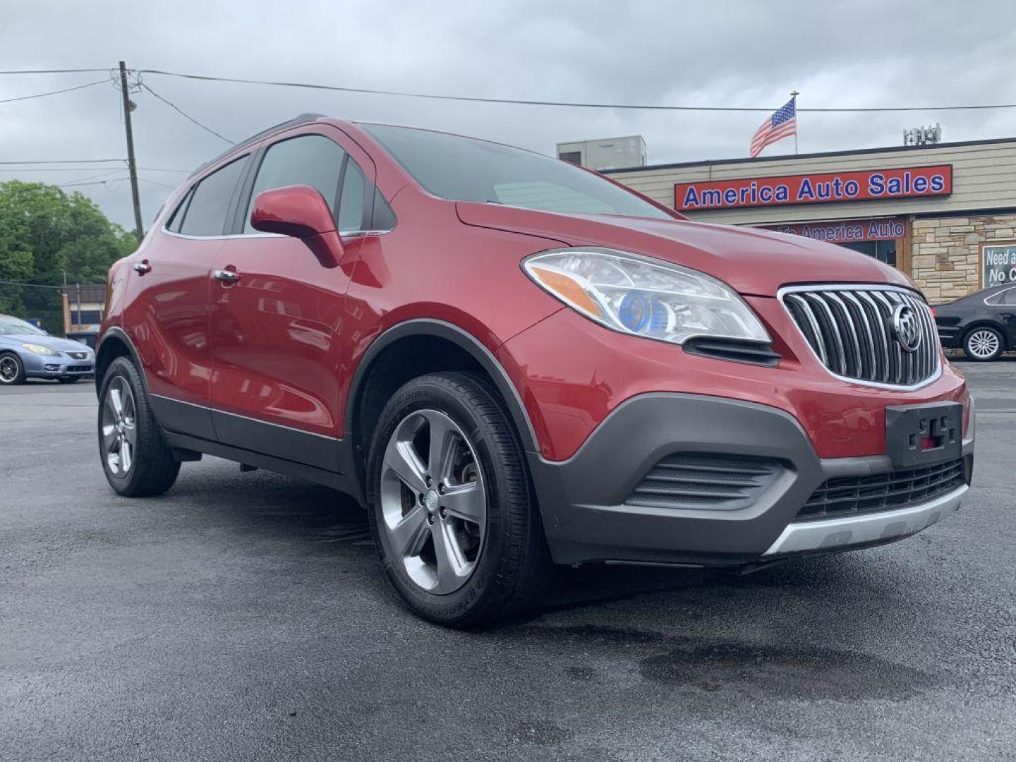 2013 RED BUICK ENCORE (KL4CJESB6DB) with an 1.4L engine, Automatic transmission, located at 2514 Williamson Rd NE, Roanoke, VA, 24012, (540) 265-7770, 37.294636, -79.936249 - NO CREDIT CHECK FINANCING WITH ONLY $3300 DOWN PAYMENT!!!! Check out our website www.needausedvehicle.com for our No Credit Check/ In House Financing options!! No Credit Check Available!!! In House Financing Available!!! All Clean Title Vehicles (no Salvaged or flooded vehicles ever on our lot)! - Photo#0