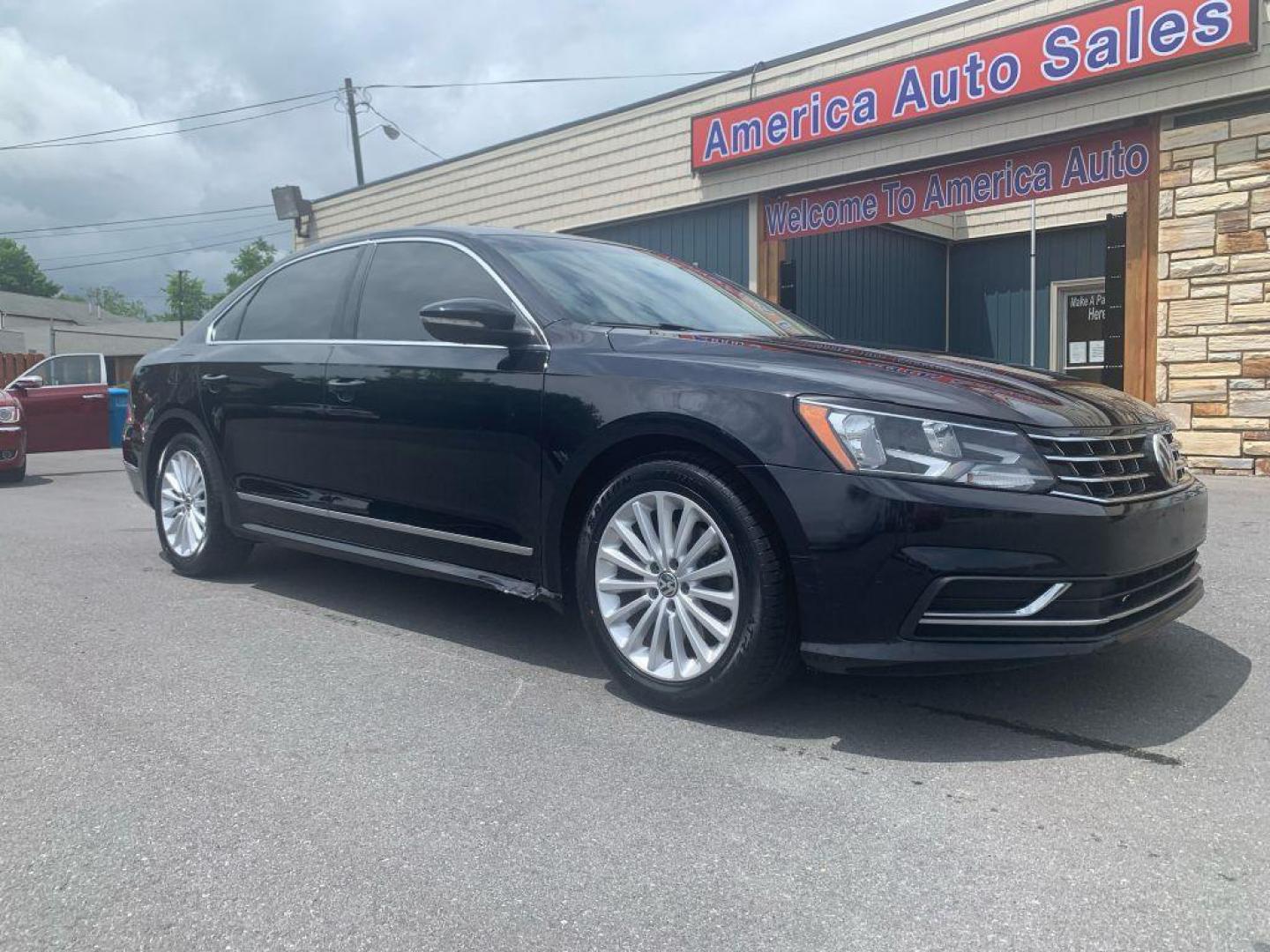 2017 BLACK VOLKSWAGEN PASSAT SE (1VWBT7A3XHC) with an 1.8L engine, Automatic transmission, located at 2514 Williamson Rd NE, Roanoke, VA, 24012, (540) 265-7770, 37.294636, -79.936249 - NO CREDIT CHECK FINANCING WITH ONLY $3800 DOWN PAYMENT!!!! Check out our website www.needausedvehicle.com for our No Credit Check/ In House Financing options!! No Credit Check Available!!! In House Financing Available!!! All Clean Title Vehicles (no Salvaged or flooded vehicles ever on our lot)! - Photo#0